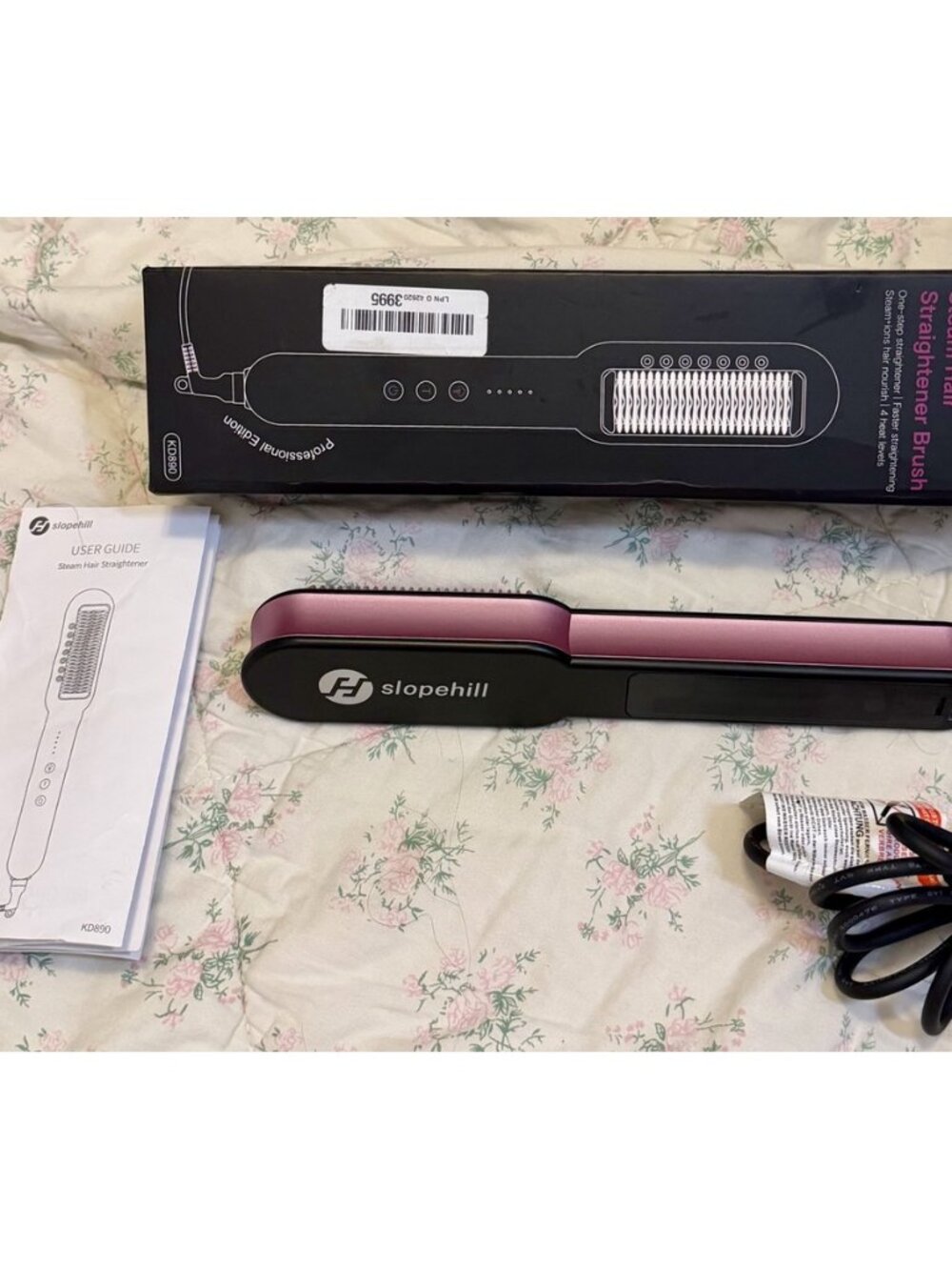 NEW Slopehill STEAM Hair STRAIGHTENER Brush IONIC New Open Box KD890